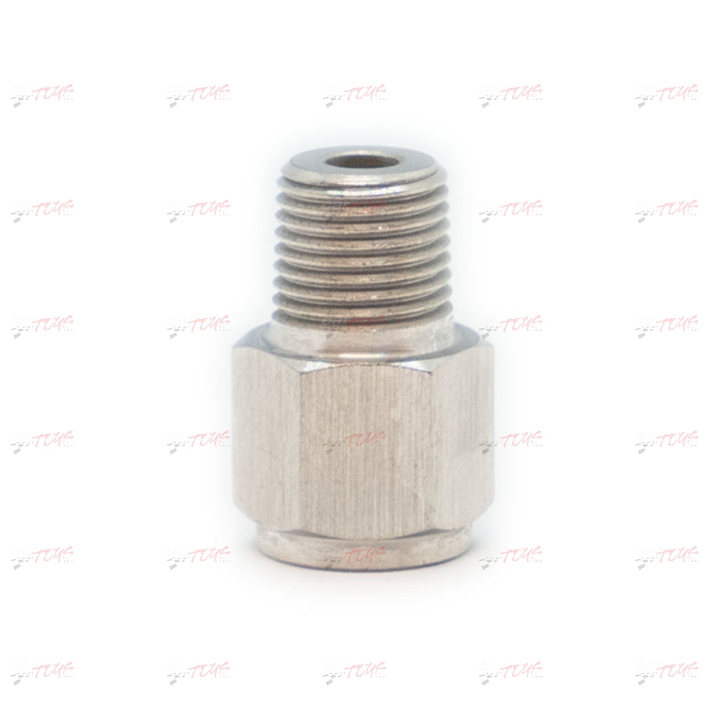 101-0193 Adapter M10 x 1 Female to 1/8 NPT Male - Stainless Steel - Image 1